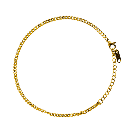 Gold Cuban Chain Anklet (small)